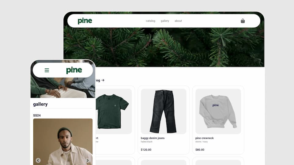 pine - online retail website.