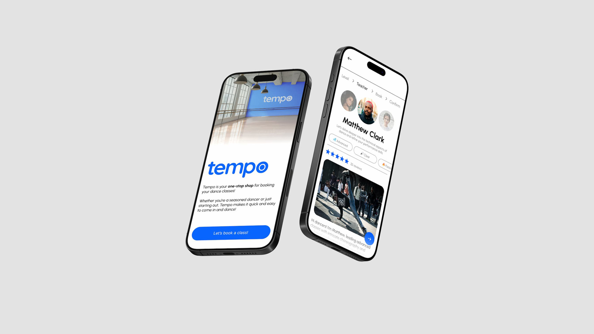 tempo - dance class booking app.